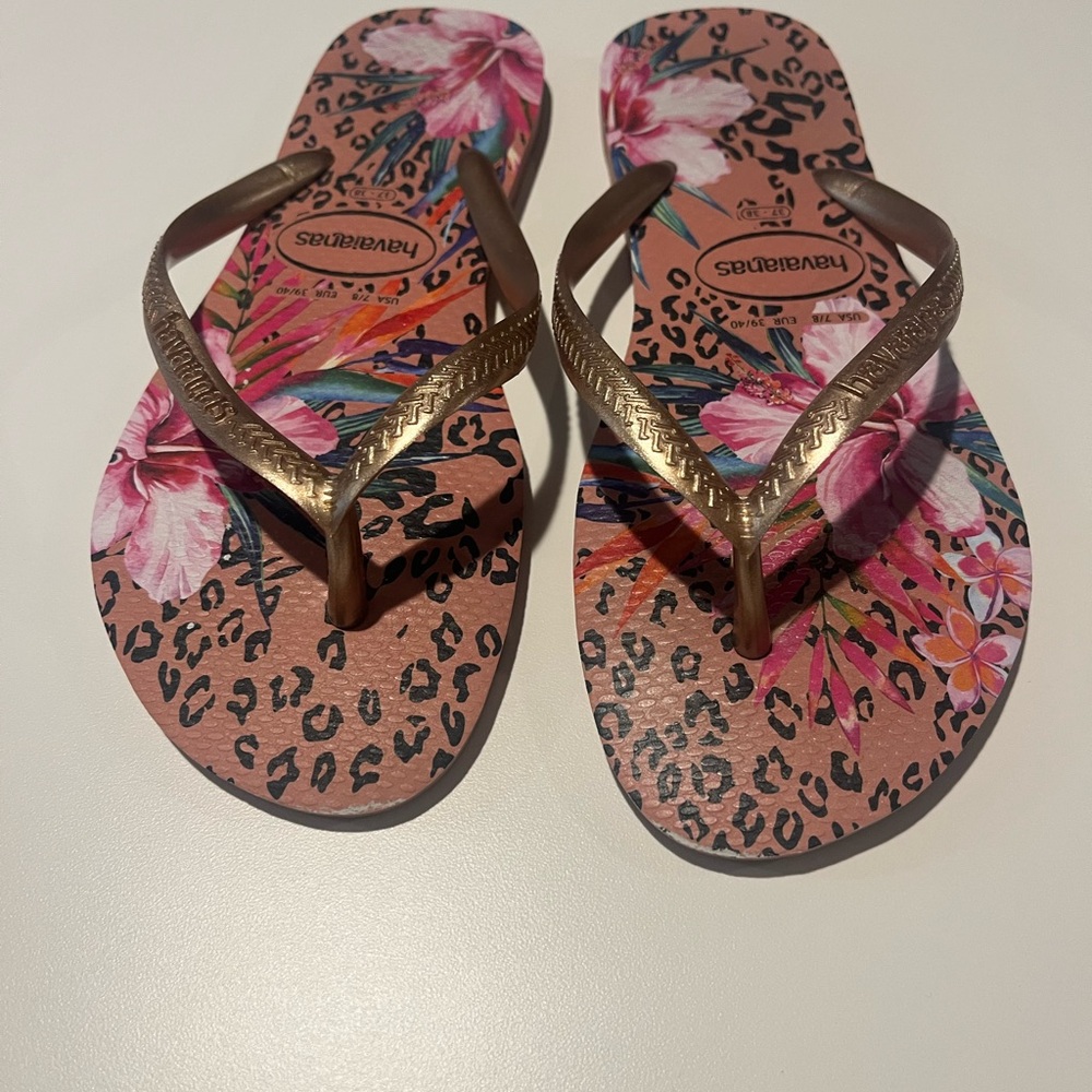 Havaianas Floral Leopard Flip Flops